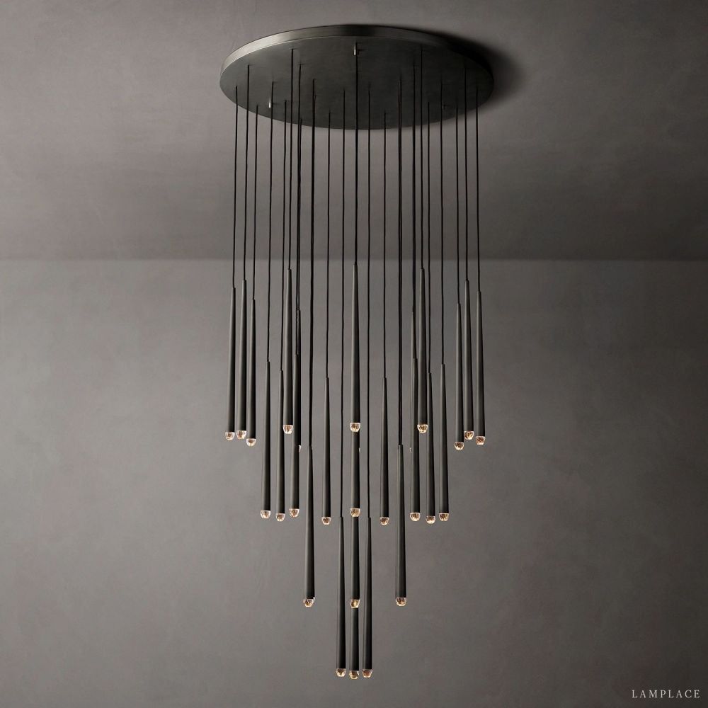 Aquitaine Faceted Cluster Round Chandelier 48"