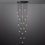 Pearl Carved Inciso Round Chandelier 48"