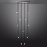 Pearl Carved Inciso Rectangle Chandelier 54"