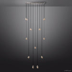Pearl Carved Inciso Rectangle Chandelier 54"