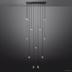Pearl Carved Inciso Rectangle Chandelier 54"