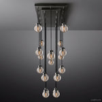 Pearl Carved Inciso Rectangle Chandelier 54"