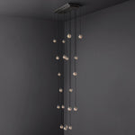 Pearl Carved Inciso Rectangle Chandelier 54"