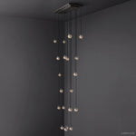Pearl Carved Inciso Rectangle Chandelier 54"