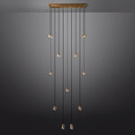 Pearl Carved Inciso Rectangle Chandelier 54"