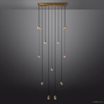 Pearl Carved Inciso Rectangle Chandelier 54"