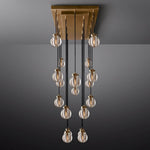Pearl Carved Inciso Rectangle Chandelier 54"