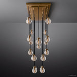 Pearl Carved Inciso Rectangle Chandelier 54"