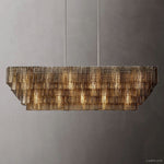 Sirene Draped Glass Rectangle Chandelier 77"