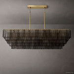 Sirene Draped Glass Rectangle Chandelier 77"