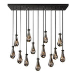 Rain Aura Glass Rectangular Chandelier 54"