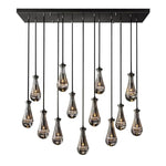 Rain Aura Glass Rectangular Chandelier 54"
