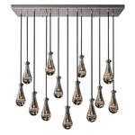 Rain Aura Glass Rectangular Chandelier 54"