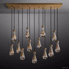 Rain Aura Glass Rectangular Chandelier 54"