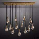 Rain Aura Glass Rectangular Chandelier 54"