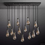 Rain Aura Glass Rectangular Chandelier 54"