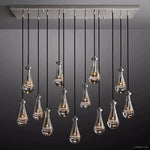Rain Aura Glass Rectangular Chandelier 54"