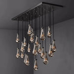 Rain Aura Glass Rectangular Chandelier 72"