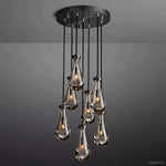 Rain Aura Glass Round Chandelier 18"