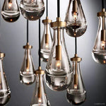Rain Aura Glass Round Chandelier 18"