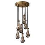 Rain Aura Glass Round Chandelier 18"
