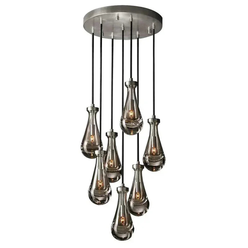 Rain Aura Glass Round Chandelier 18"