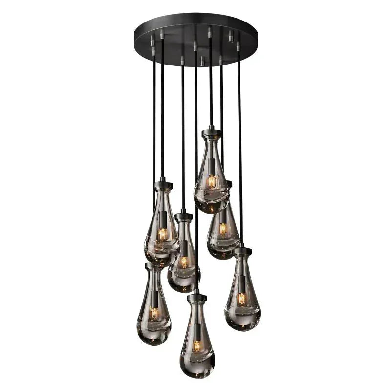 Rain Aura Glass Round Chandelier 18"
