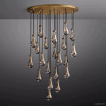 Rain Aura Glass Round Chandelier 47"