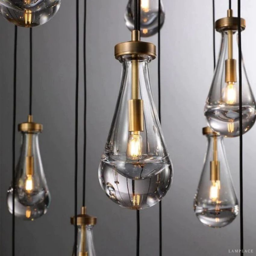 Rain Aura Glass Round Chandelier 47"