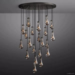 Rain Aura Glass Round Chandelier 47"