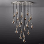 Rain Aura Glass Round Chandelier 47"