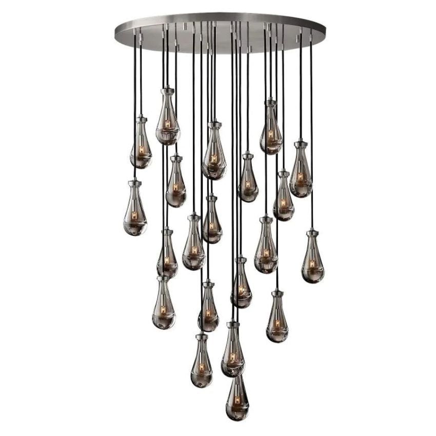 Rain Aura Glass Round Chandelier 47"