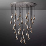 Rain Aura Glass Round Chandelier 60"