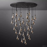 Rain Aura Glass Round Chandelier 60"