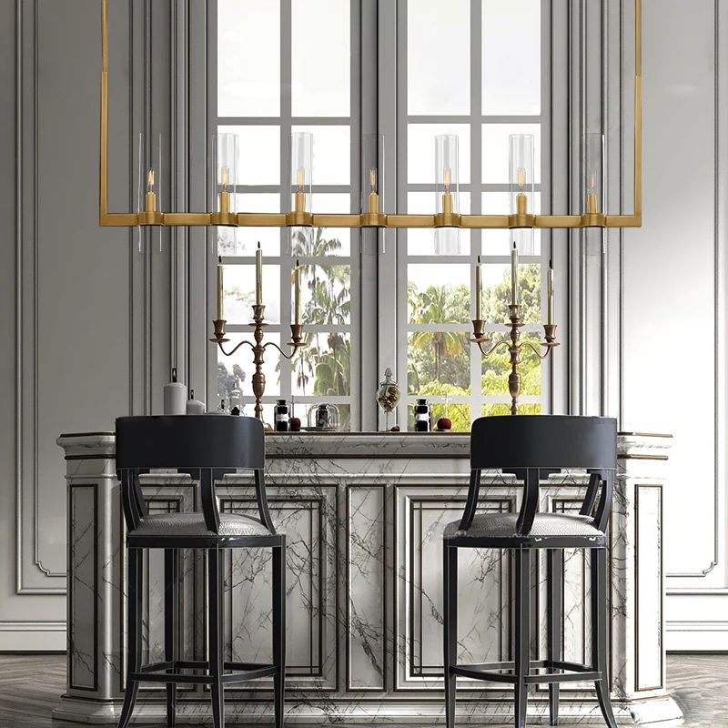 Ravelle Clear Glass Linear Chandelier 59"