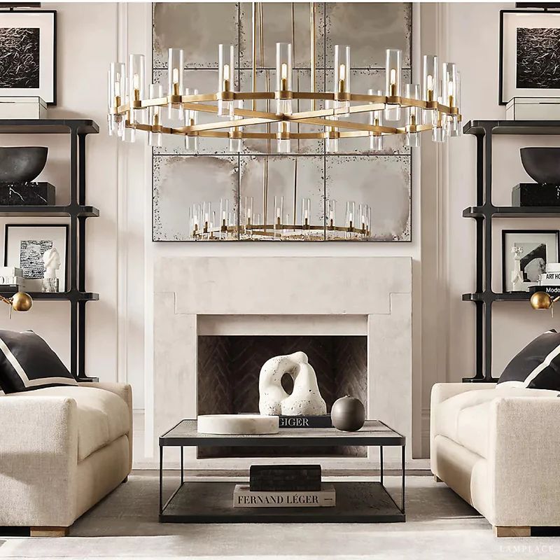 Ravelle Clear Glass Round Chandelier 60"