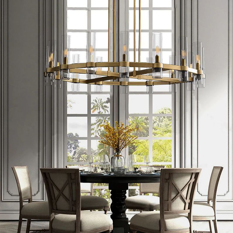 Ravelle Clear Glass Round Chandelier 48"