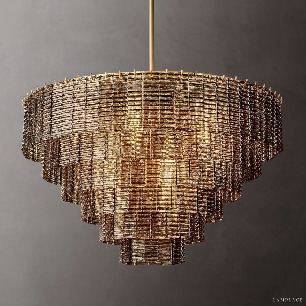 Sirene Draped Glass Round Chandelier 41"