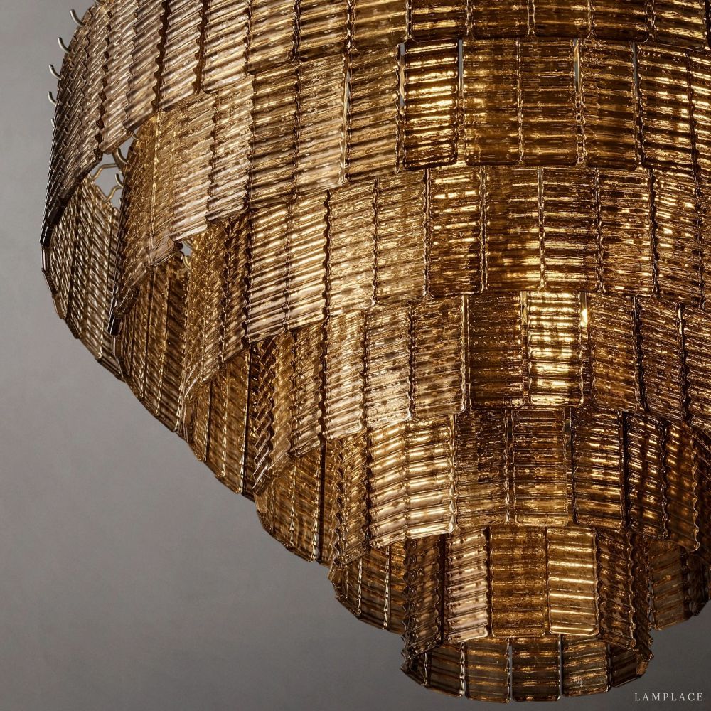 Sirene Draped Glass Oval Chandelier 65"