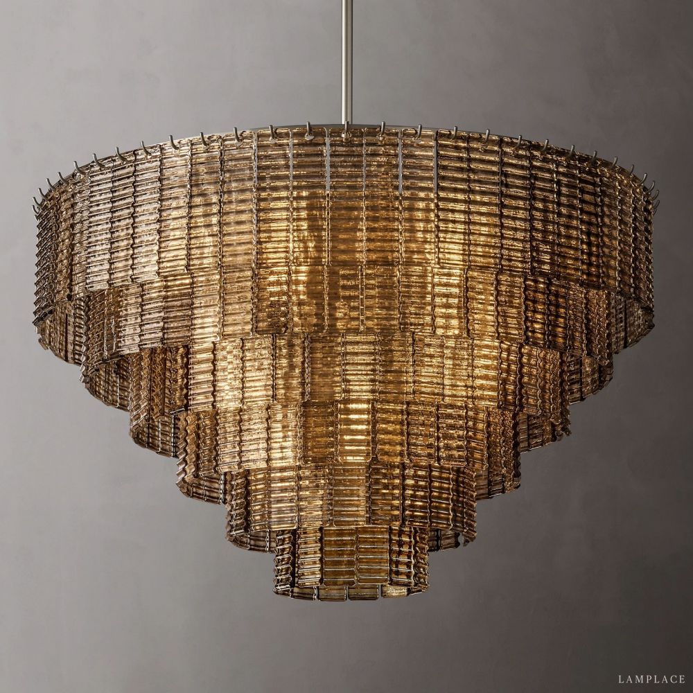 Sirene Draped Glass Round Chandelier 41"