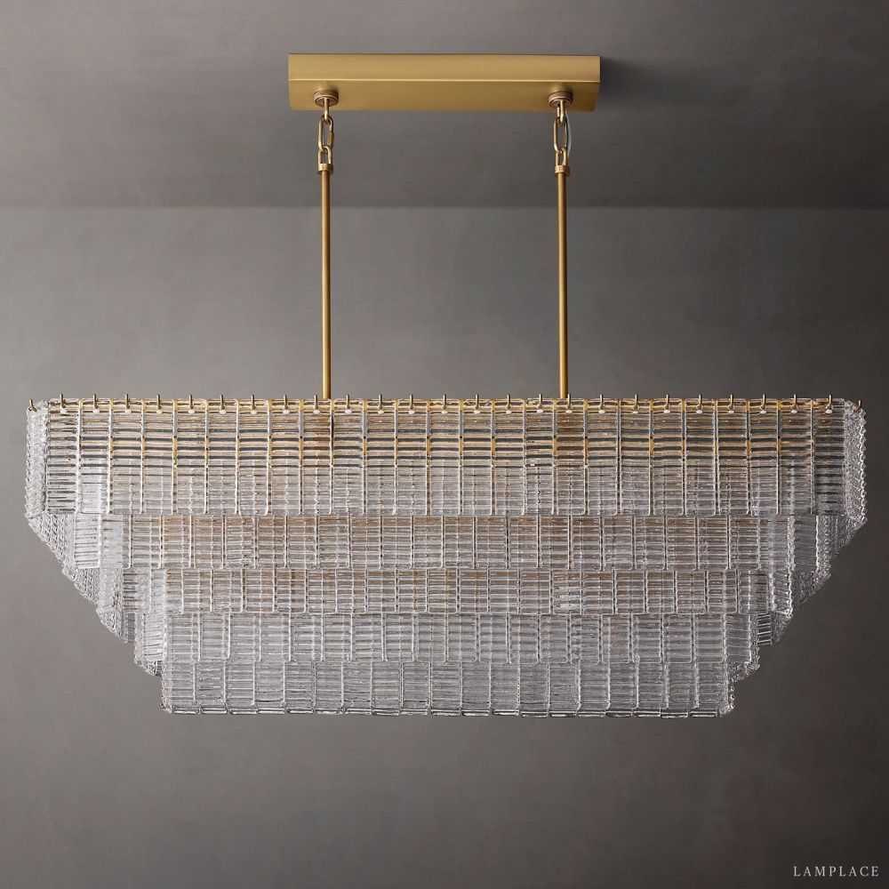 Sirene Draped Glass Rectangle Chandelier 59"