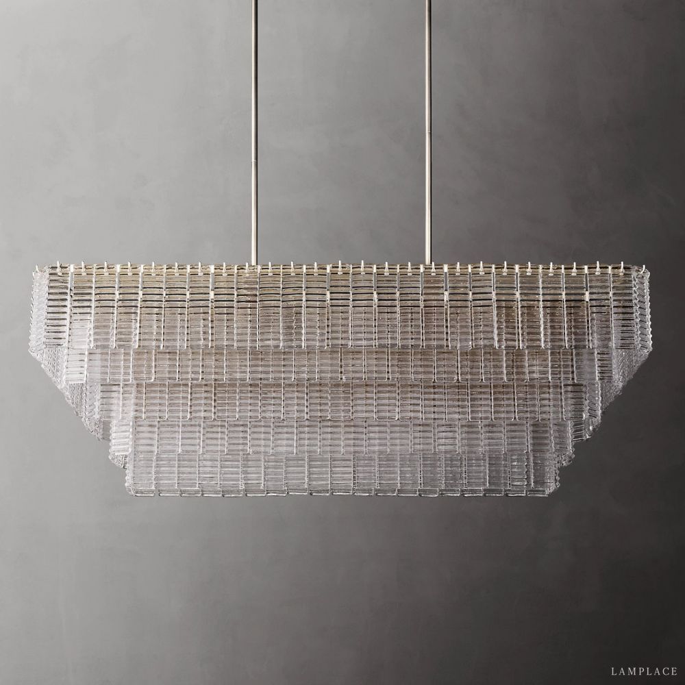 Sirene Draped Glass Rectangle Chandelier 59"