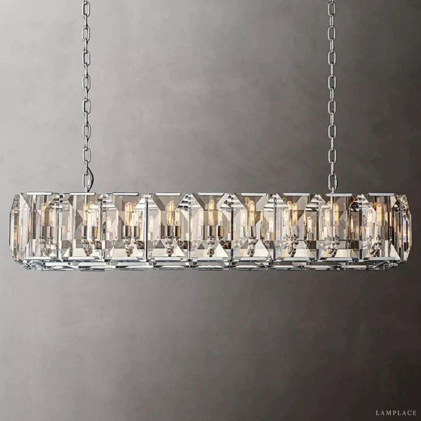 Harlow Faceted Crystal Rectangle Chandelier 62"