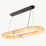 Rivage Lisse Veined Alabaster Oval Chandelier 57"