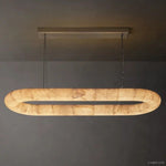 Rivage Lisse Veined Alabaster Oval Chandelier 57"