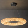 Rivage Lisse Veined Alabaster Round Chandelier 31"