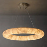 Rivage Lisse Veined Alabaster Round Chandelier 31"