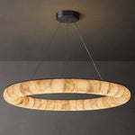 Rivage Lisse Veined Alabaster Round Chandelier 41"