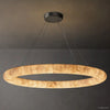 Rivage Lisse Veined Alabaster Round Chandelier 61"