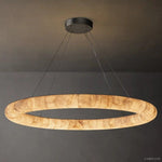 Rivage Lisse Veined Alabaster Round Chandelier 61"